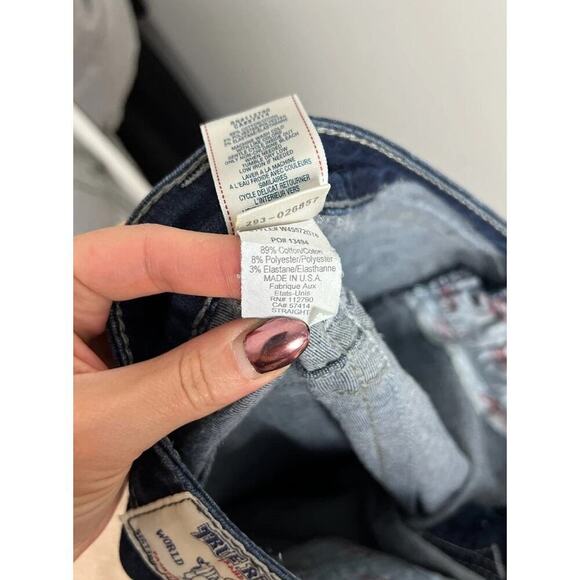 True Religion Brand Straight Leg Dark Wash Made in USA Size 29 Women’s - Picture 6 of 8